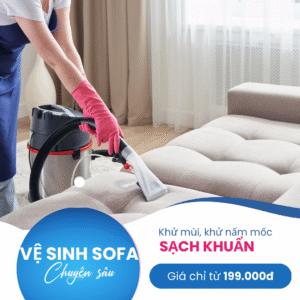 Dịch vụ giặt ghế sofa tại nhà chỉ từ 199K - Làm sạch mới thanh toán