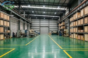 Không gian nhà xưởng sạch đẹp và gọn gàng